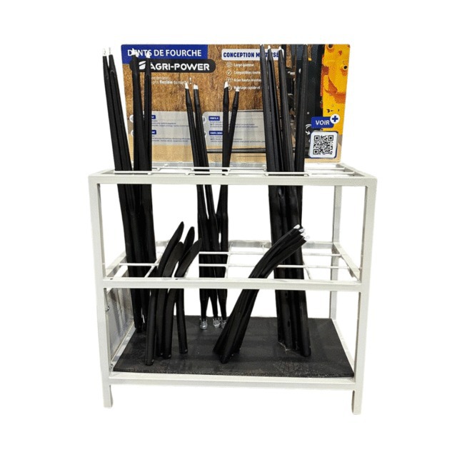 Presentoir 18 Cases 485X980HT 900 FOURCHE/TUBE RAL7047 référence fournisseur 208065